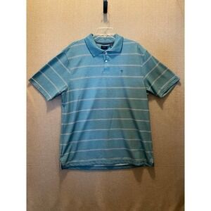 Arrow Polo Men's Large Green with Blue stripes